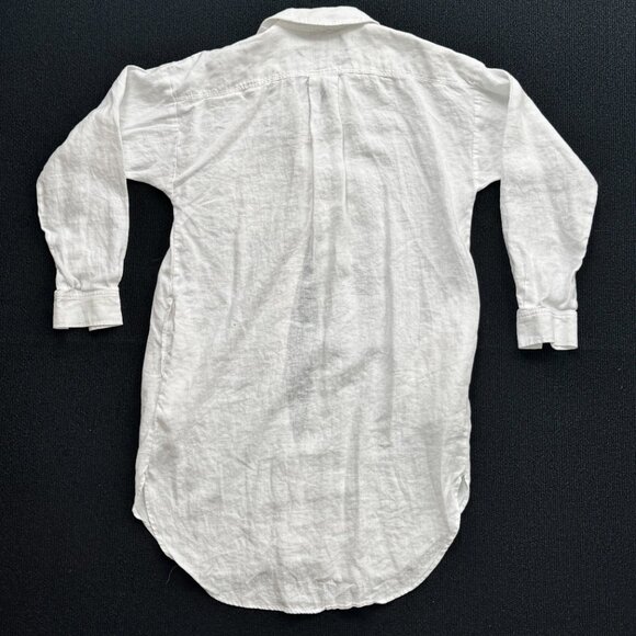 Ann Taylor Loft White Linen Beach Shirt - Picture 2 of 3